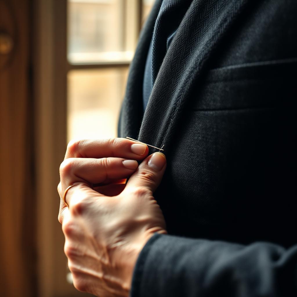 Hand-stitched lapel detail